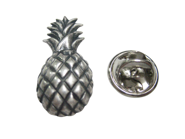 Silver Toned Detailed Pineapple Fruit Lapel Pin