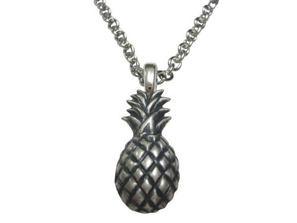 Silver Toned Detailed Pineapple Fruit Necklace