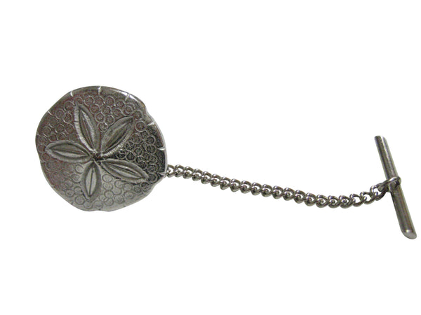 Silver Toned Detailed Sand Dollar Tie Tack