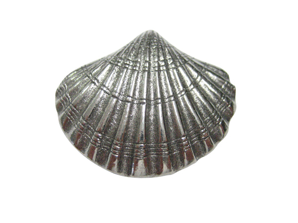 Silver Toned Detailed Sea Shell Magnet