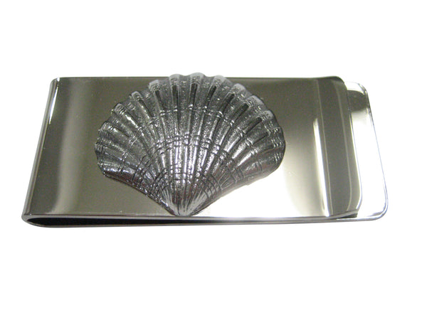 Silver Toned Detailed Sea Shell Money Clip