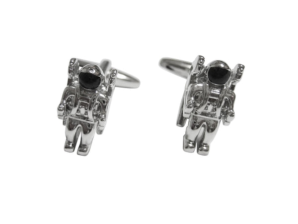 Silver Toned Detailed Space Astronaut Cufflinks