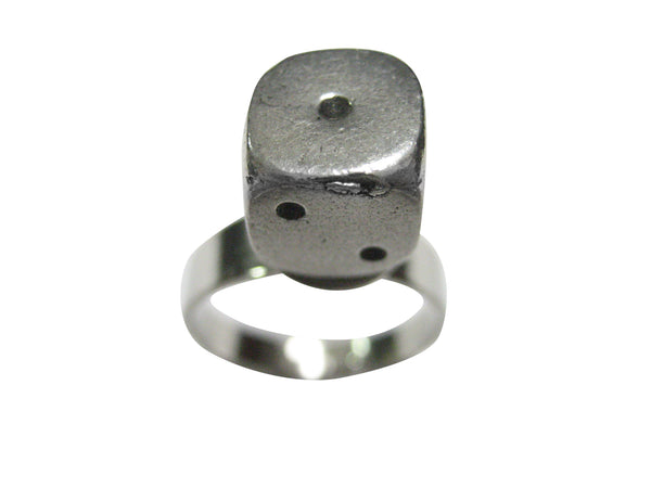 Silver Toned Dice Roll 1 Adjustable Size Fashion Ring