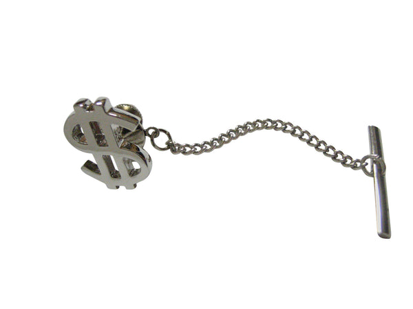 Silver Toned Dollar Sign Tie Tack