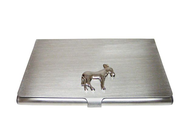 Silver Toned Donkey Business Card Holder