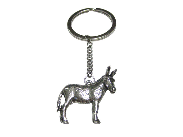 Silver Toned Donkey Pendant Keychain