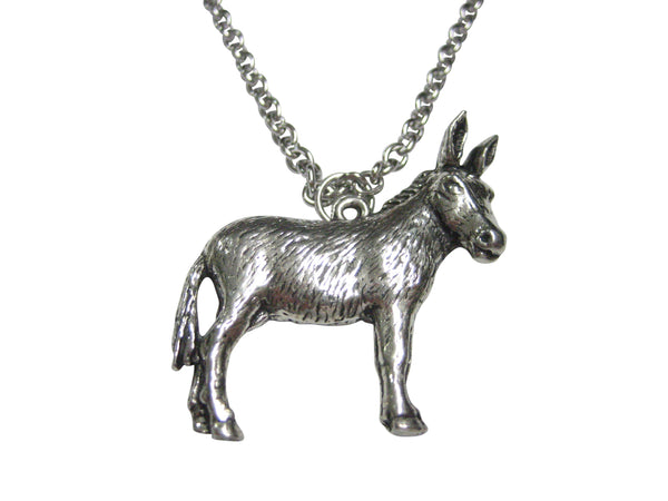 Silver Toned Donkey Pendant Necklace