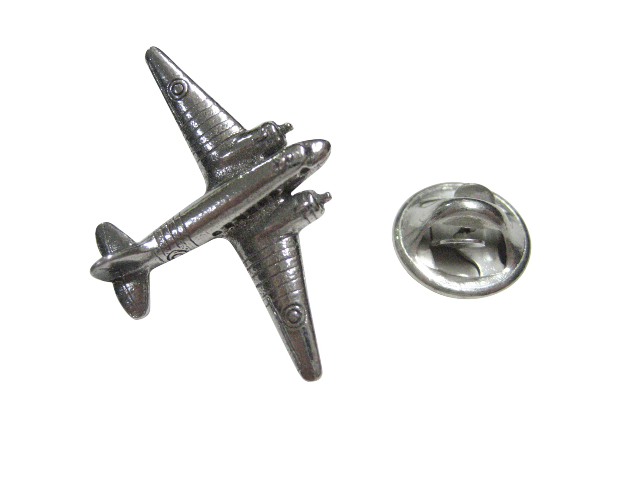 Silver Toned Douglas Dakota C47 Skytrain Plane Lapel Pin