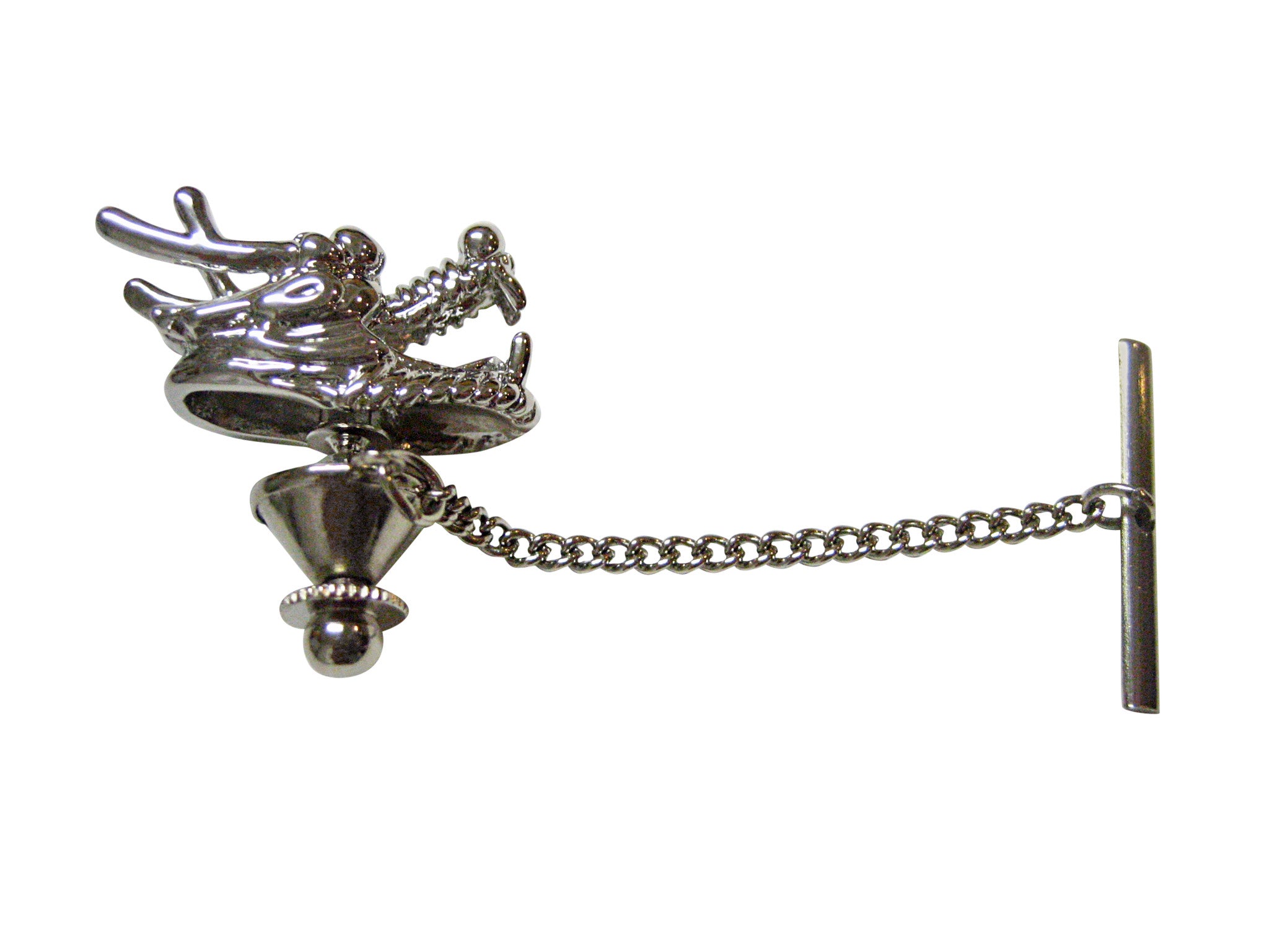 Silver Toned Dragon Head Tie Tack
