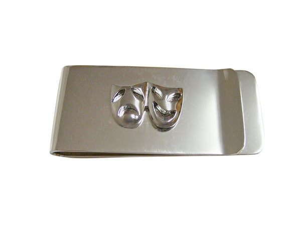 Silver Toned Drama Mask Money Clip
