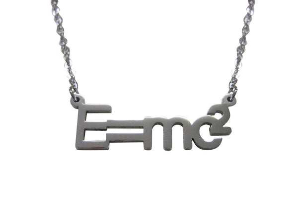 Silver Toned EMC2 Einstein Pendant Necklace