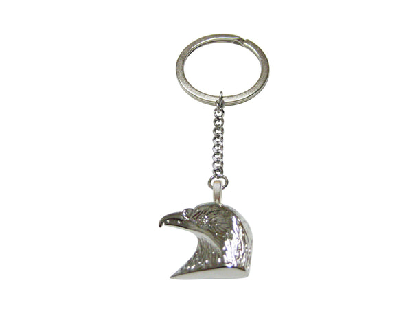 Silver Toned Eagle Head Pendant Keychain