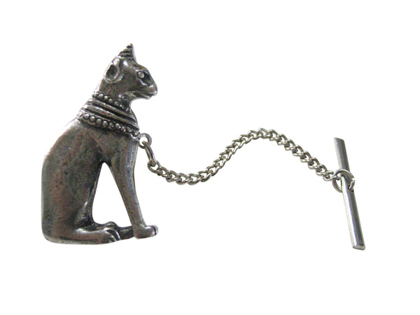 Silver Toned Egyption Cat Tie Tack