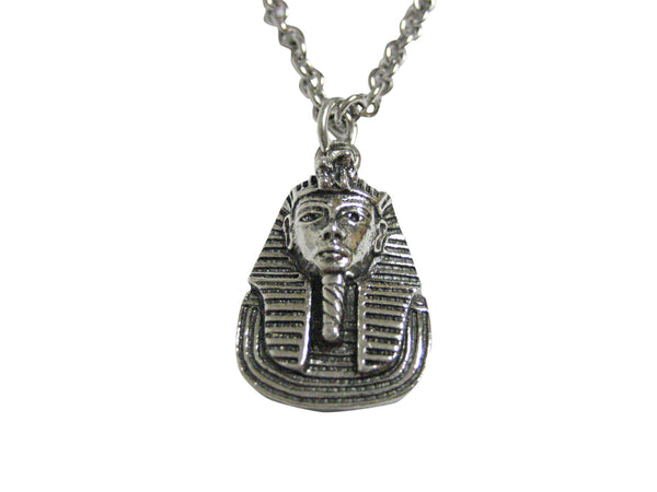 Silver Toned Egyption King Tutankhamun Pendant Necklace