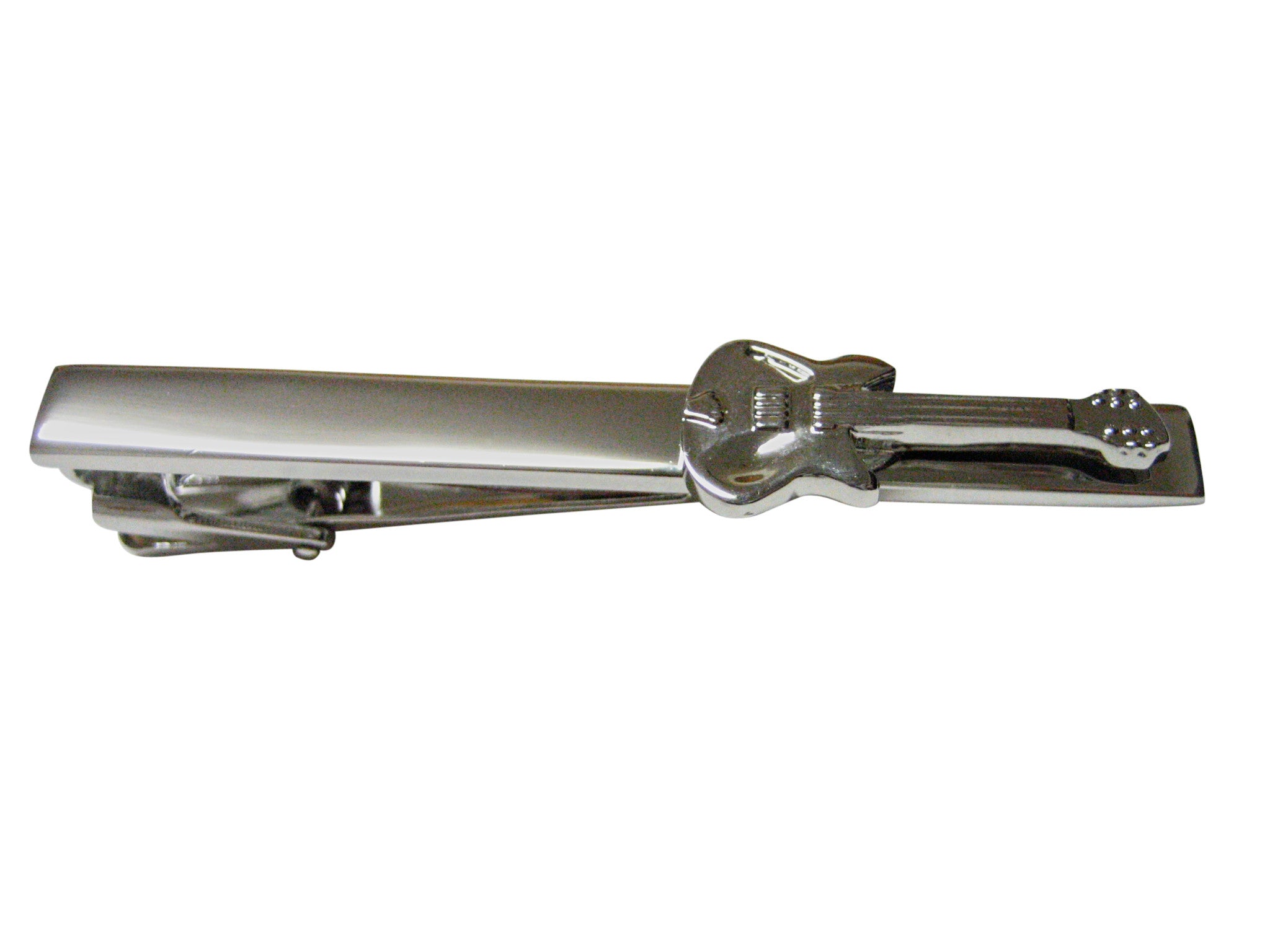 Silver Toned Electric Guitar Square Tie Clip