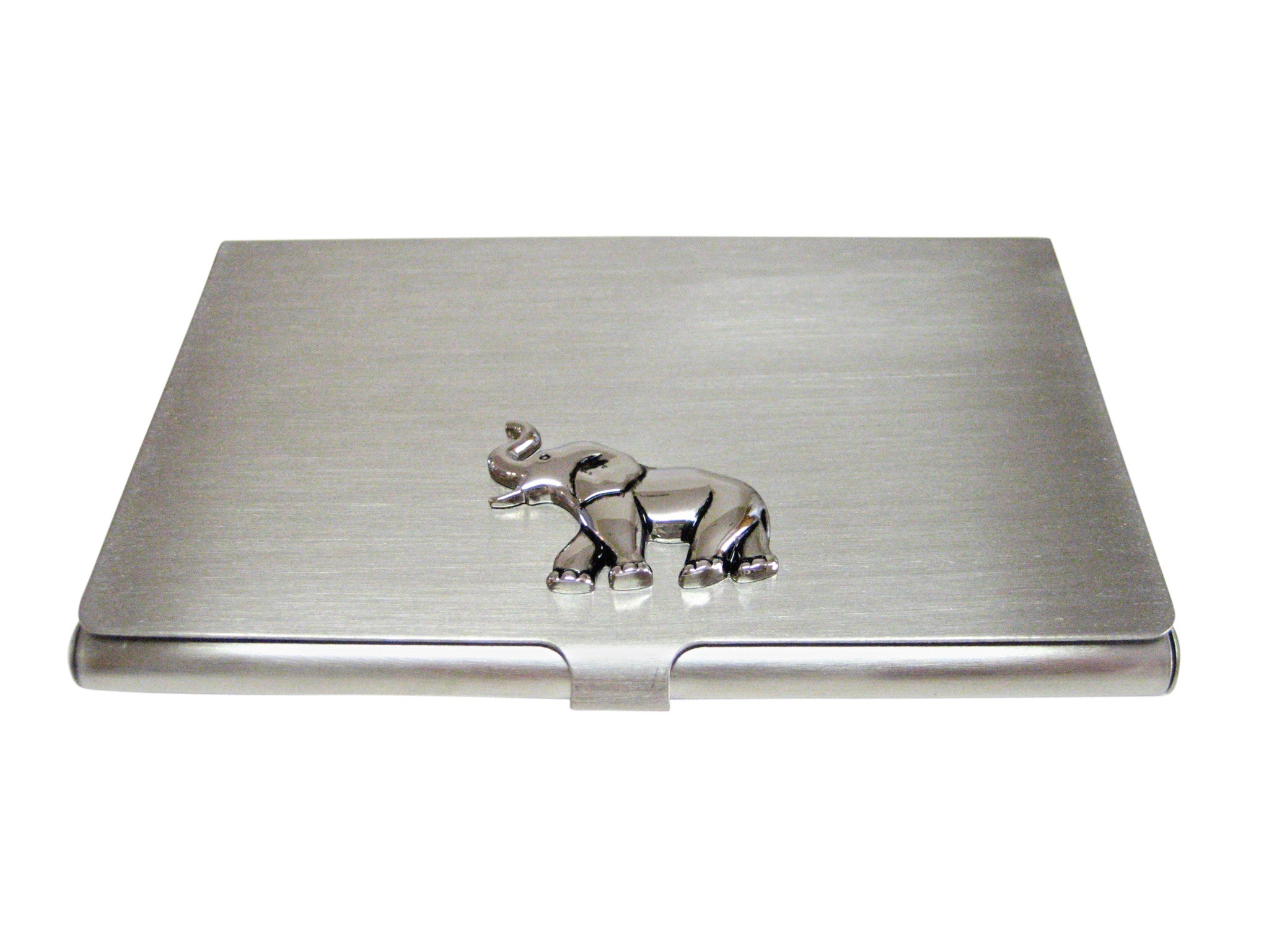 Silver Toned Elephant Business Card Holder