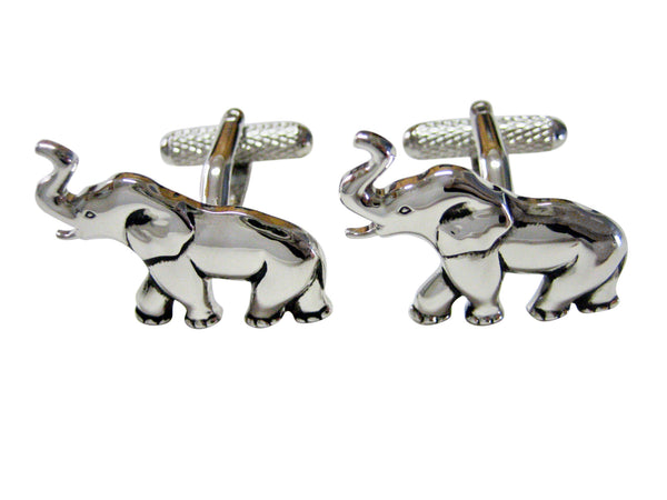 Silver Toned Elephant Cufflinks