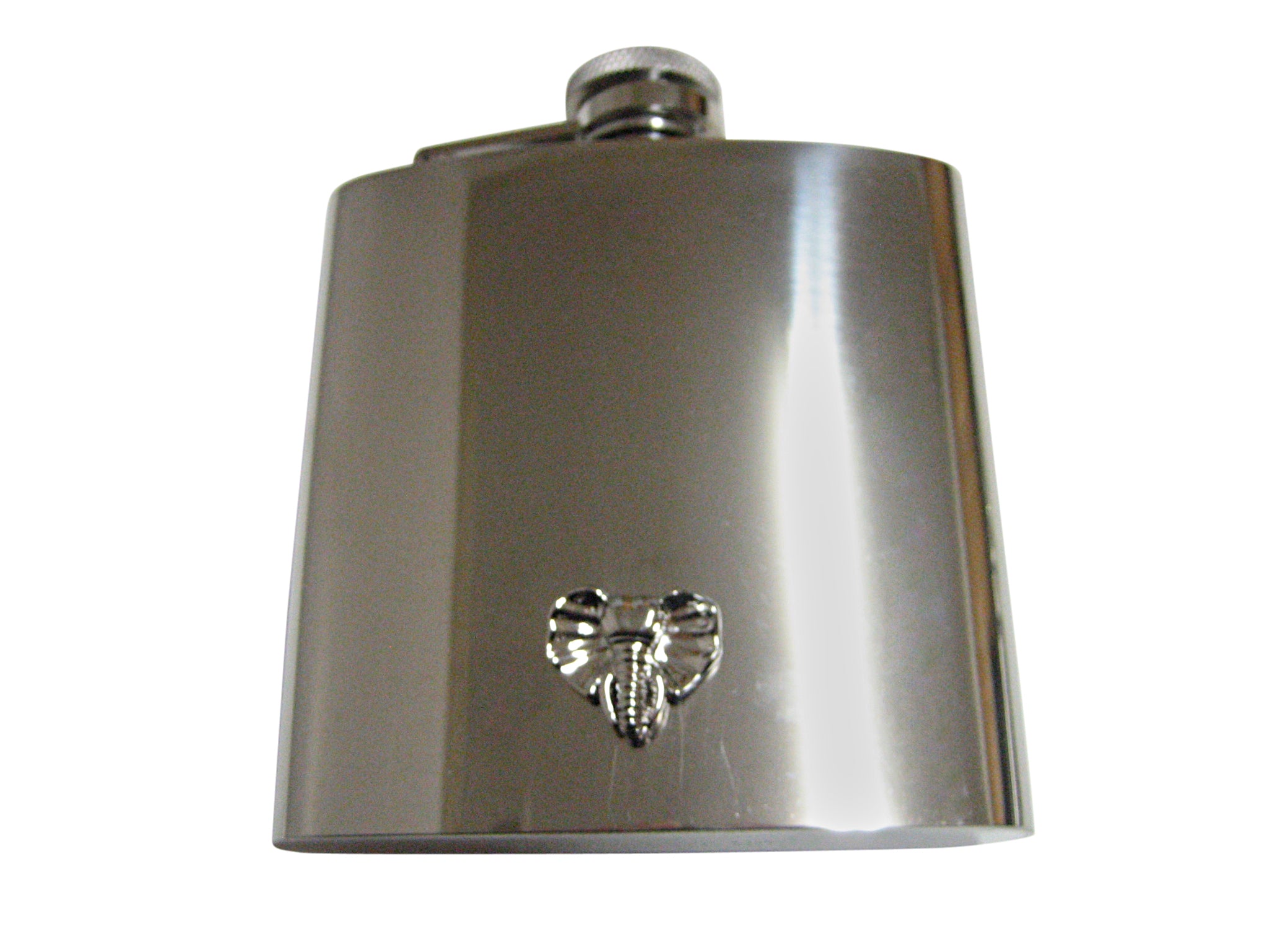 Silver Toned Elephant Head 6oz Flask