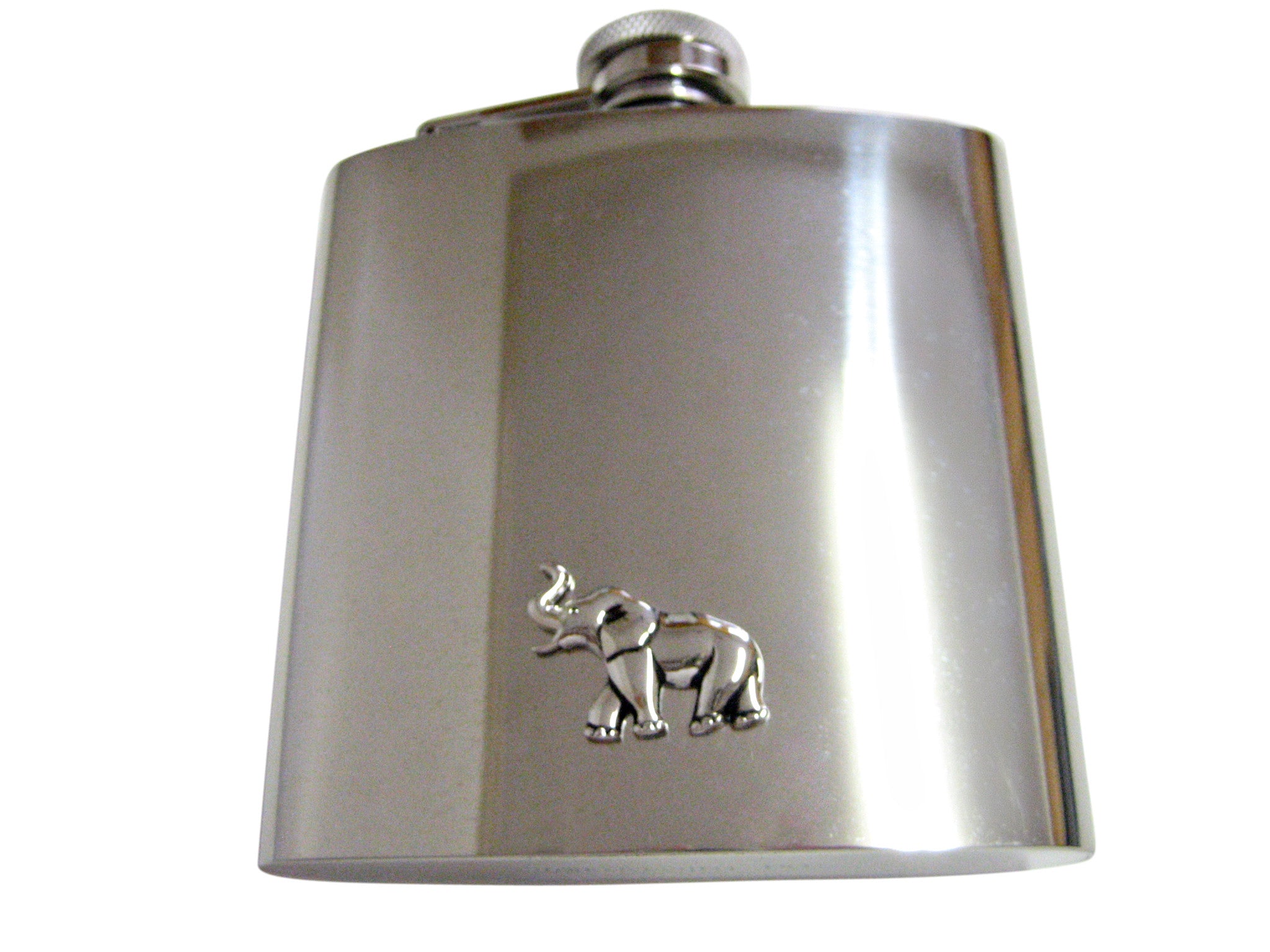 Silver Toned Elephant 6 Oz. Stainless Steel Flask