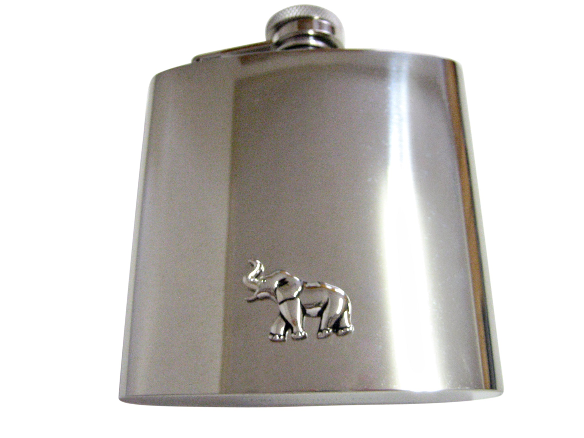 Silver Toned Elephant Large Flask