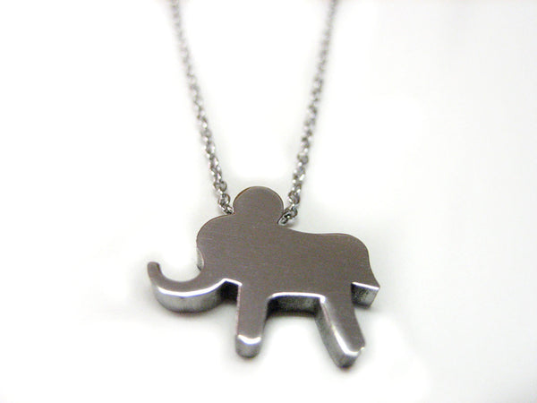 Silver Toned Elephant Necklace