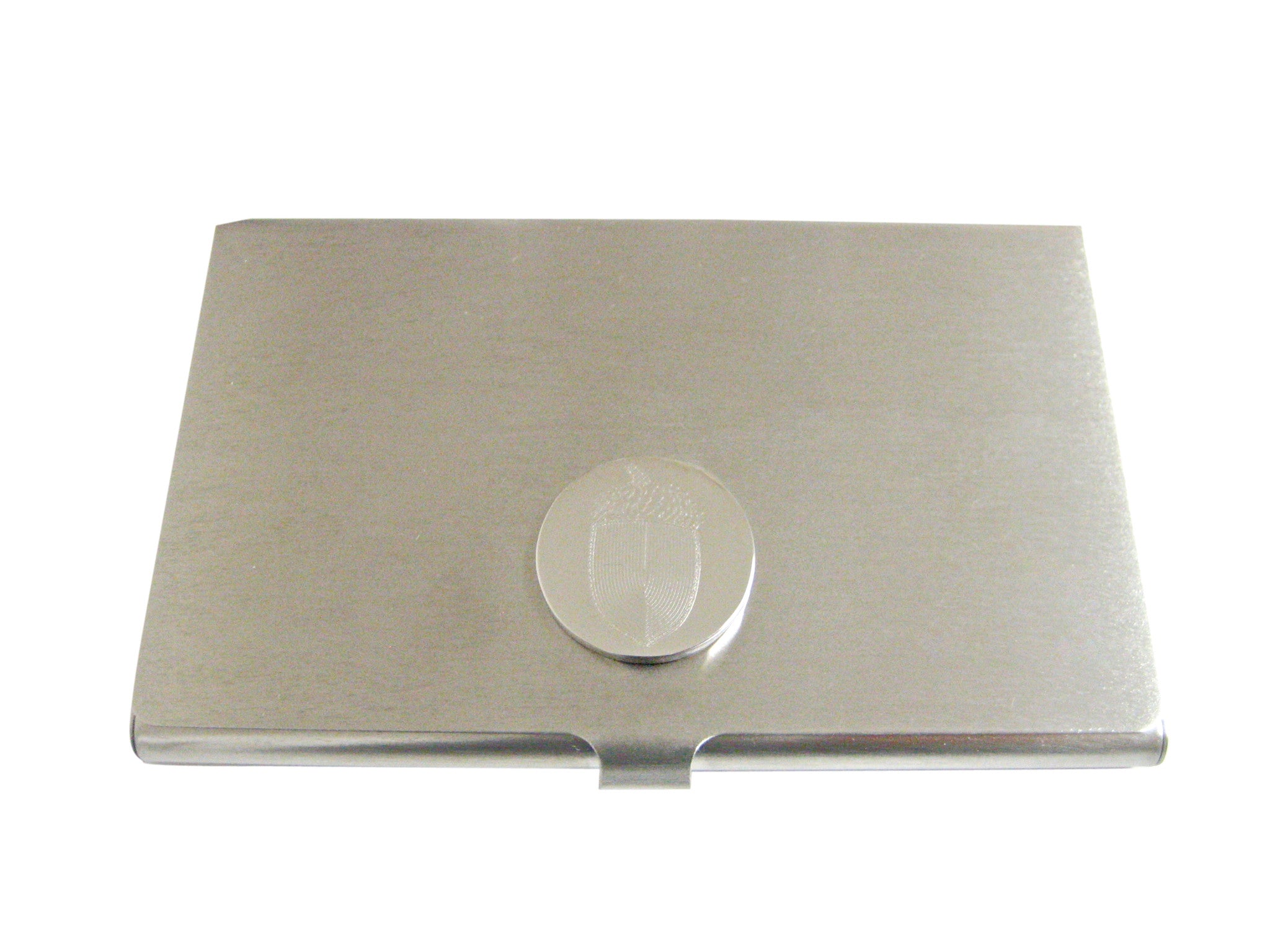 Silver Toned Etched Acorn Business Card Holder