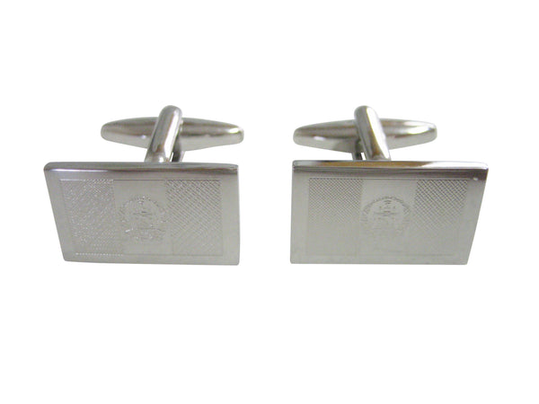 Silver Toned Etched Afghanistan Flag Cufflinks