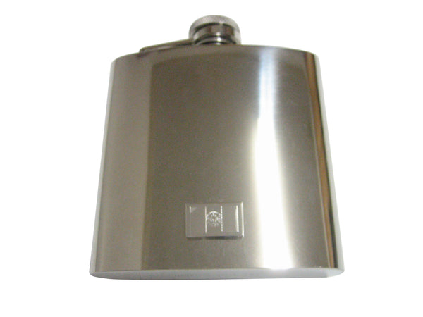 Silver Toned Etched Afghanistan Flag Pendant 6 Oz. Stainless Steel Flask