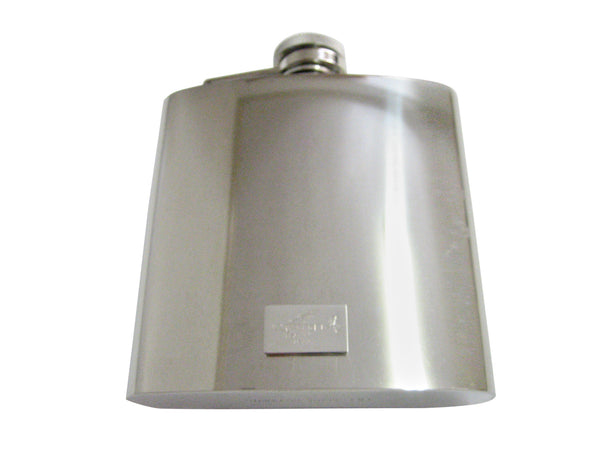 Silver Toned Etched Airplane 6 Oz. Stainless Steel Flask