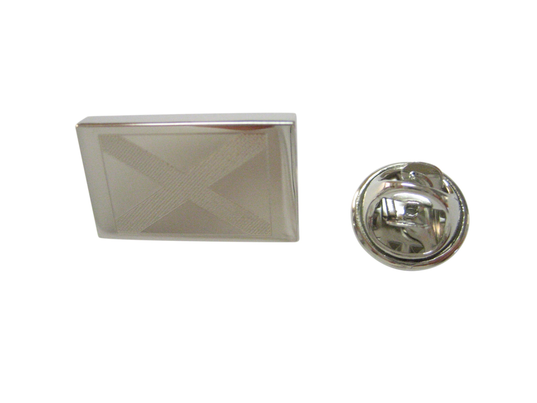 Silver Toned Etched Alabama State Flag Lapel Pin