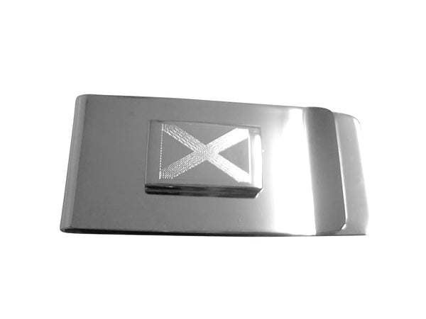 Silver Toned Etched Alabama State Flag Money Clip