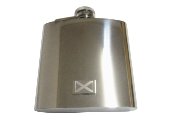 Silver Toned Etched Alabama State Flag Pendant 6oz Flask