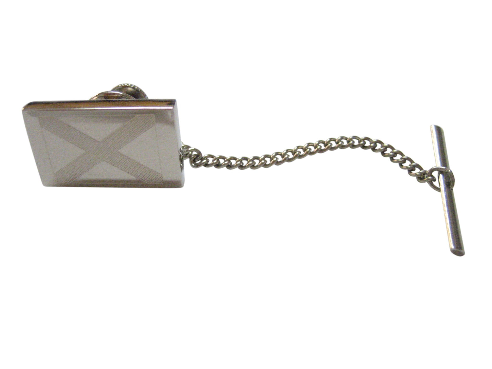 Silver Toned Etched Alabama State Flag Tie Tack