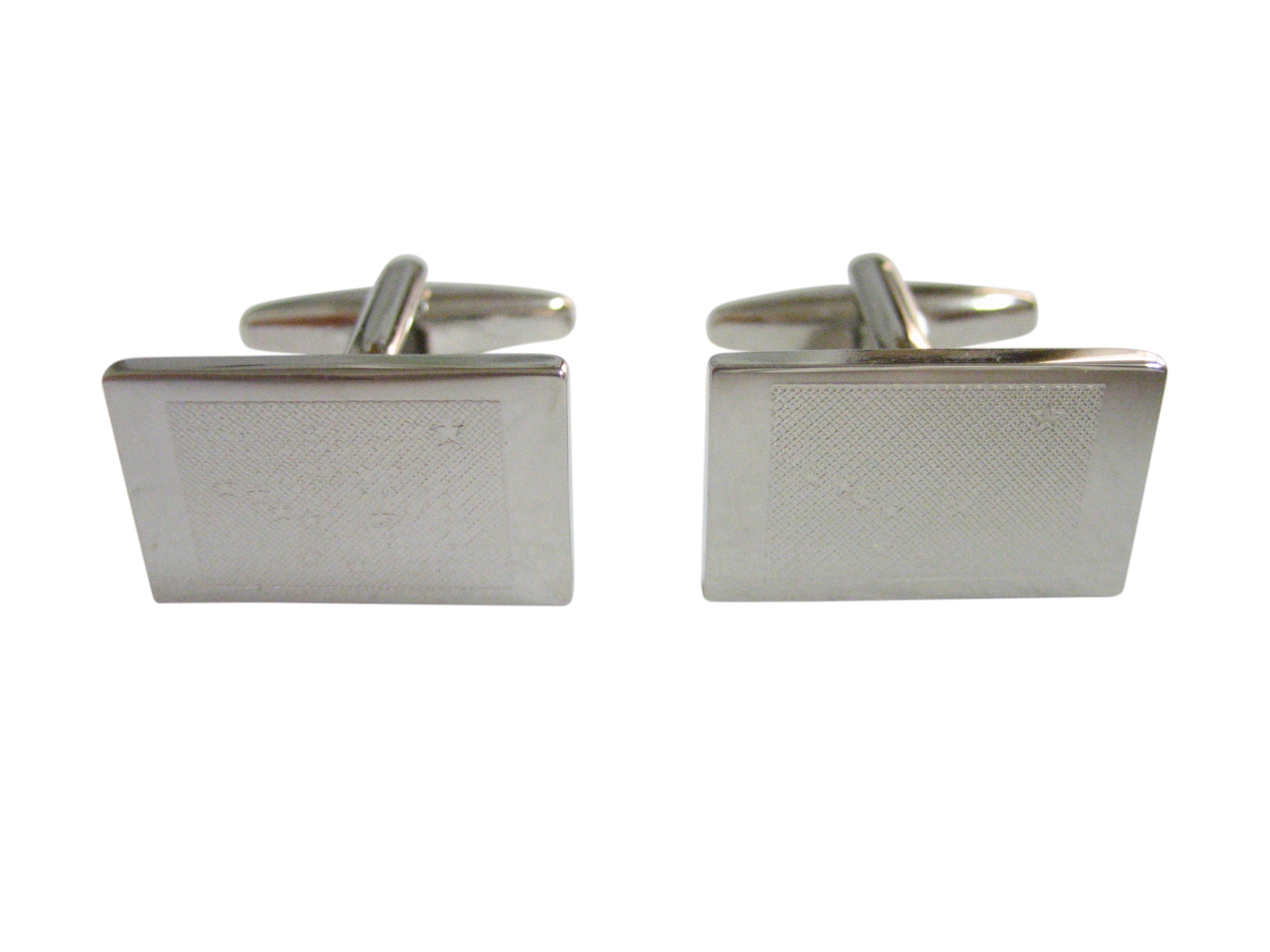 Silver Toned Etched Alaska State Flag Cufflinks