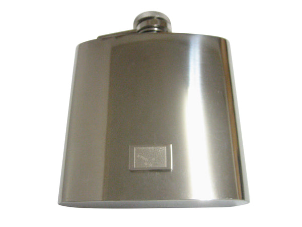 Silver Toned Etched Alaska State Flag Pendant 6 Oz. Stainless Steel Flask
