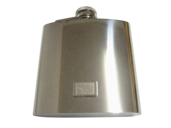 Silver Toned Etched Alaska State Flag Pendant 6oz Flask