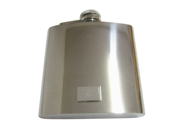 Silver Toned Etched Albania Flag 6 Oz. Stainless Steel Flask