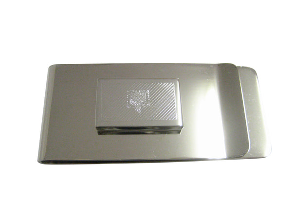 Silver Toned Etched Albania Flag Money Clip