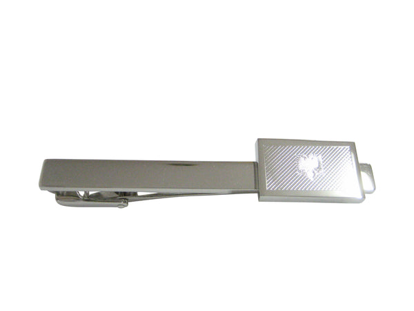 Silver Toned Etched Albania Flag Square Tie Clip