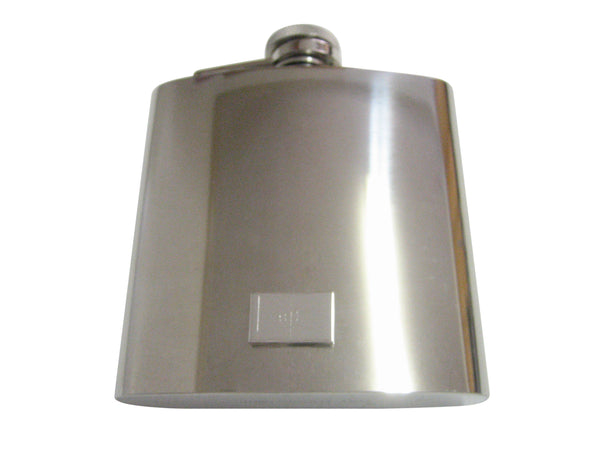 Silver Toned Etched Algeria Flag 6 Oz. Stainless Steel Flask