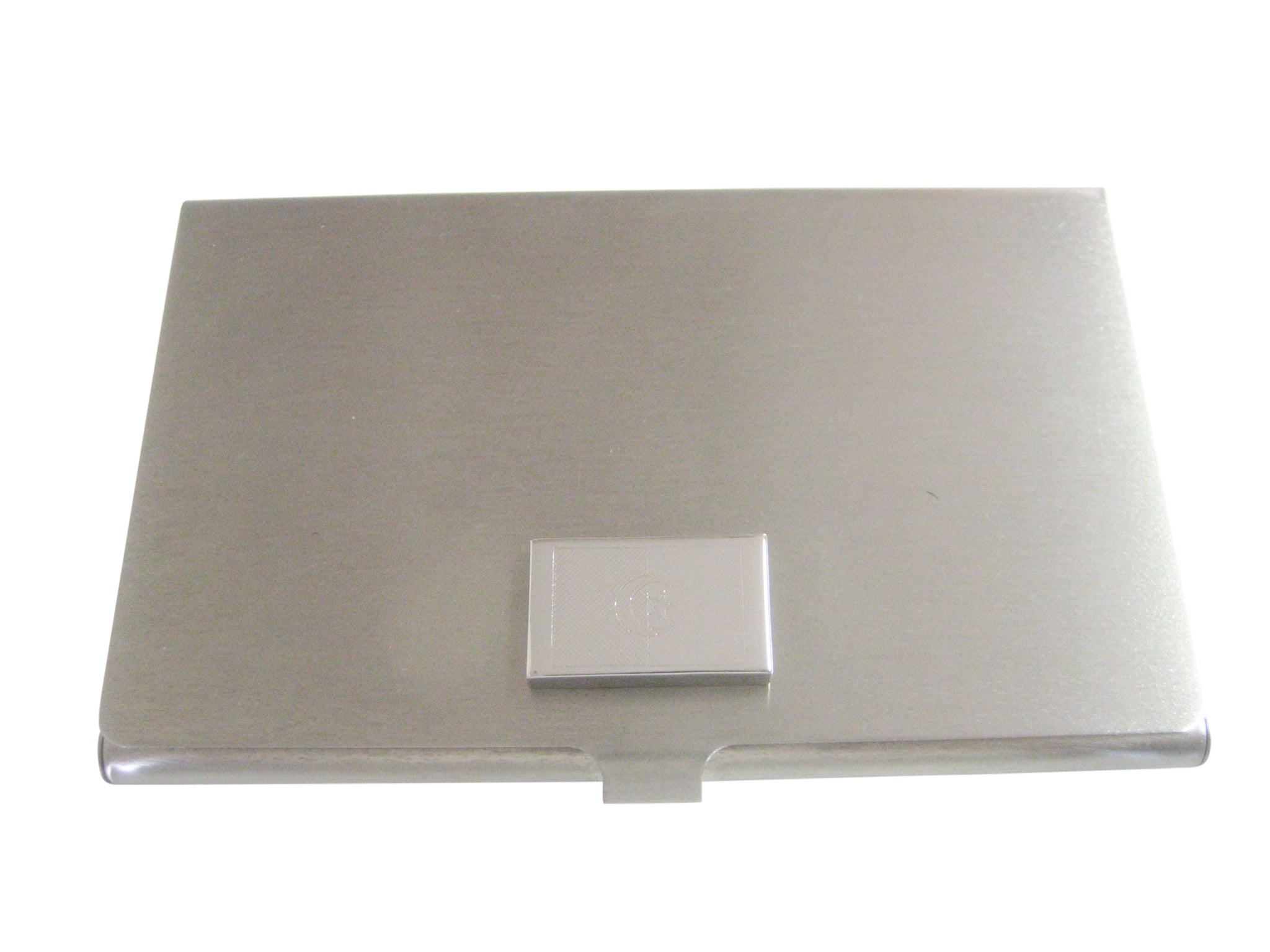 Silver Toned Etched Algeria Flag Business Card Holder