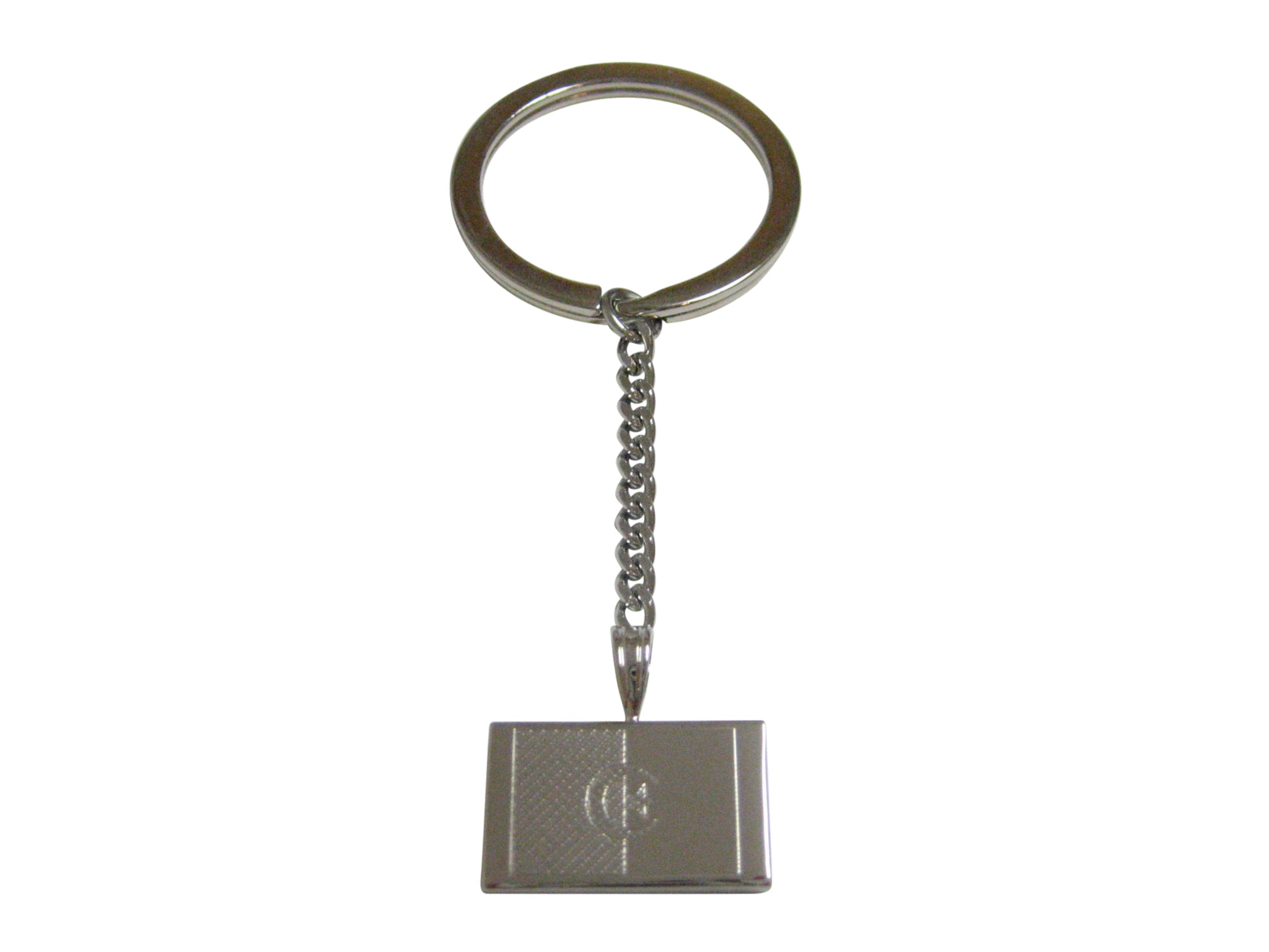 Silver Toned Etched Algeria Flag Pendant Keychain