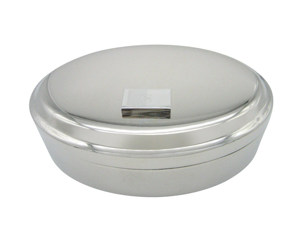 Silver Toned Etched Algeria Flag Pendant Oval Trinket Jewelry Box