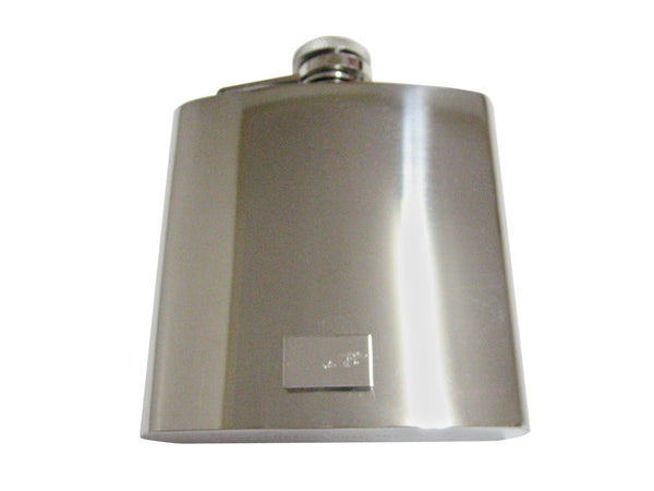 Silver Toned Etched Alligator 6 Oz. Stainless Steel Flask