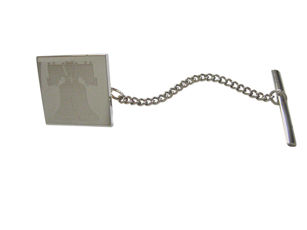Silver Toned Etched American Liberty Bell Tie Tack