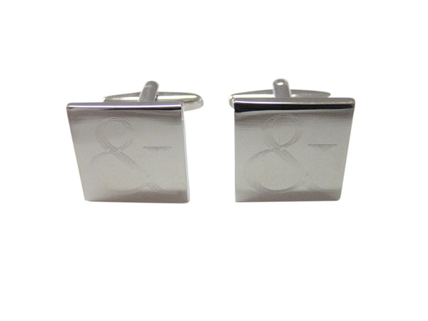 Silver Toned Etched And Ampersand Sign Cufflinks