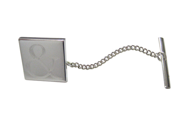 Silver Toned Etched And Ampersand Sign Tie Tack