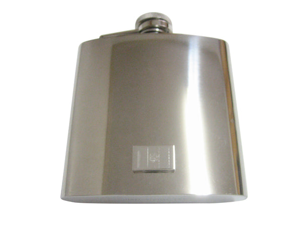 Silver Toned Etched Andorra Flag Pendant 6 Oz. Stainless Steel Flask