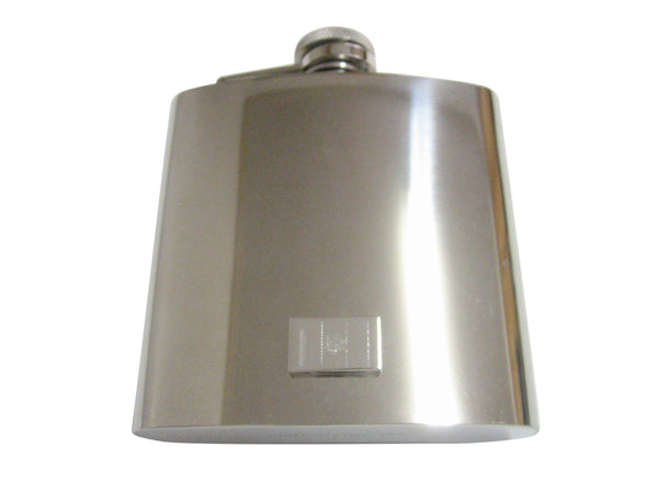 Silver Toned Etched Andorra Flag Pendant 6oz Flask