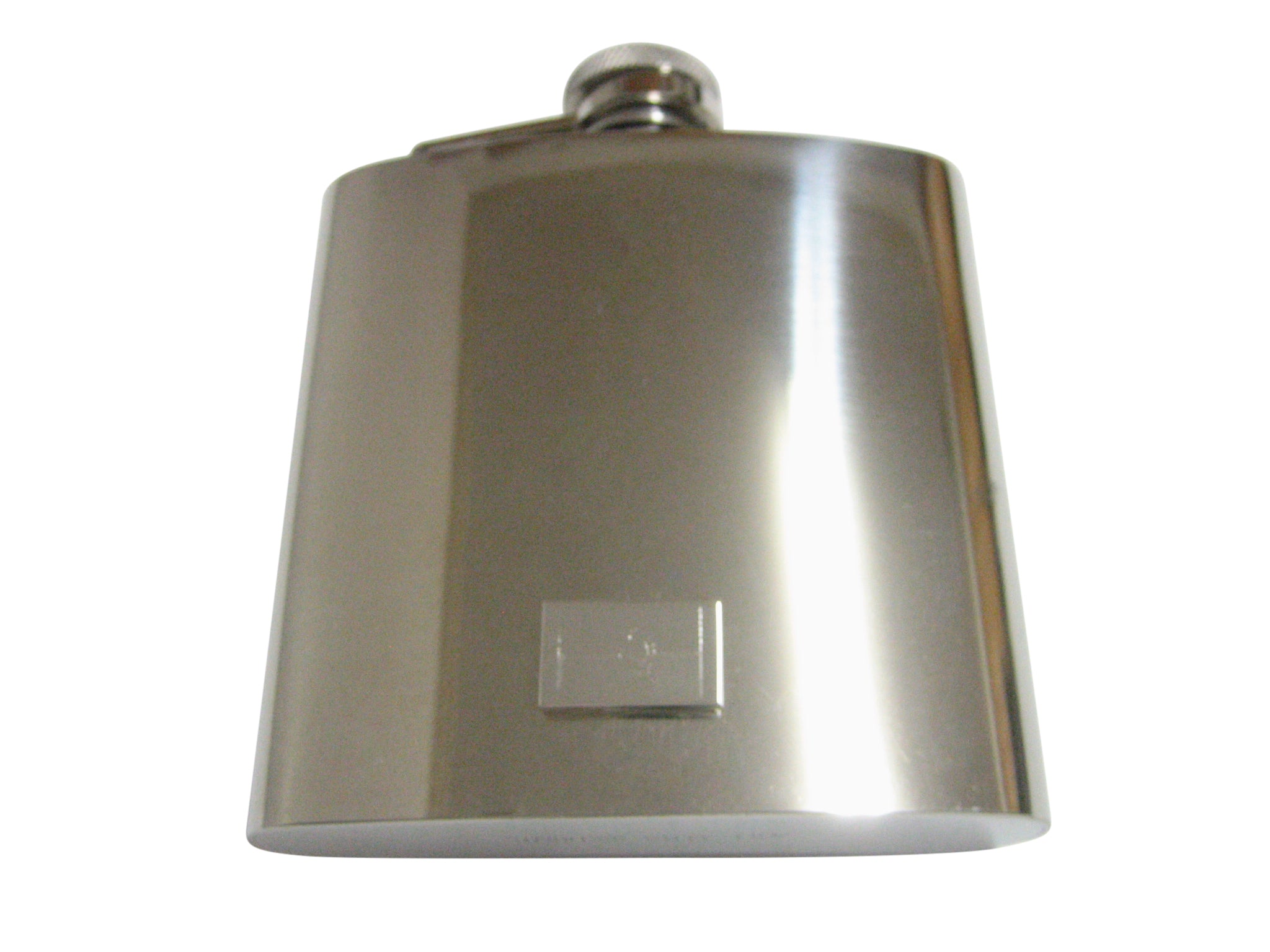 Silver Toned Etched Angola Flag Pendant 6oz Flask